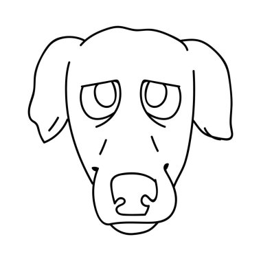 Tatlı çizgi film monokrom tazı yavrusu surat lineart vektör clipart. Köpek severler için soylu köpek kulübesi yarış köpeği. Evcil hayvan evi illüstrasyonu için safkan evcil köpek. İzole edilmiş hızlı köpek. Eps 10. 