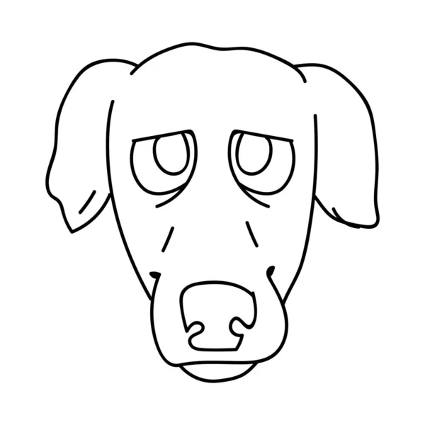 Mignon dessin animé monochrome lévrier chiot visage lineart vecteur clipart. Chien de course chenil généalogique pour les amateurs de chiens. Pouch domestique pur pour illustration animalière. Canine rapide isolée. SPE 10 . — Image vectorielle