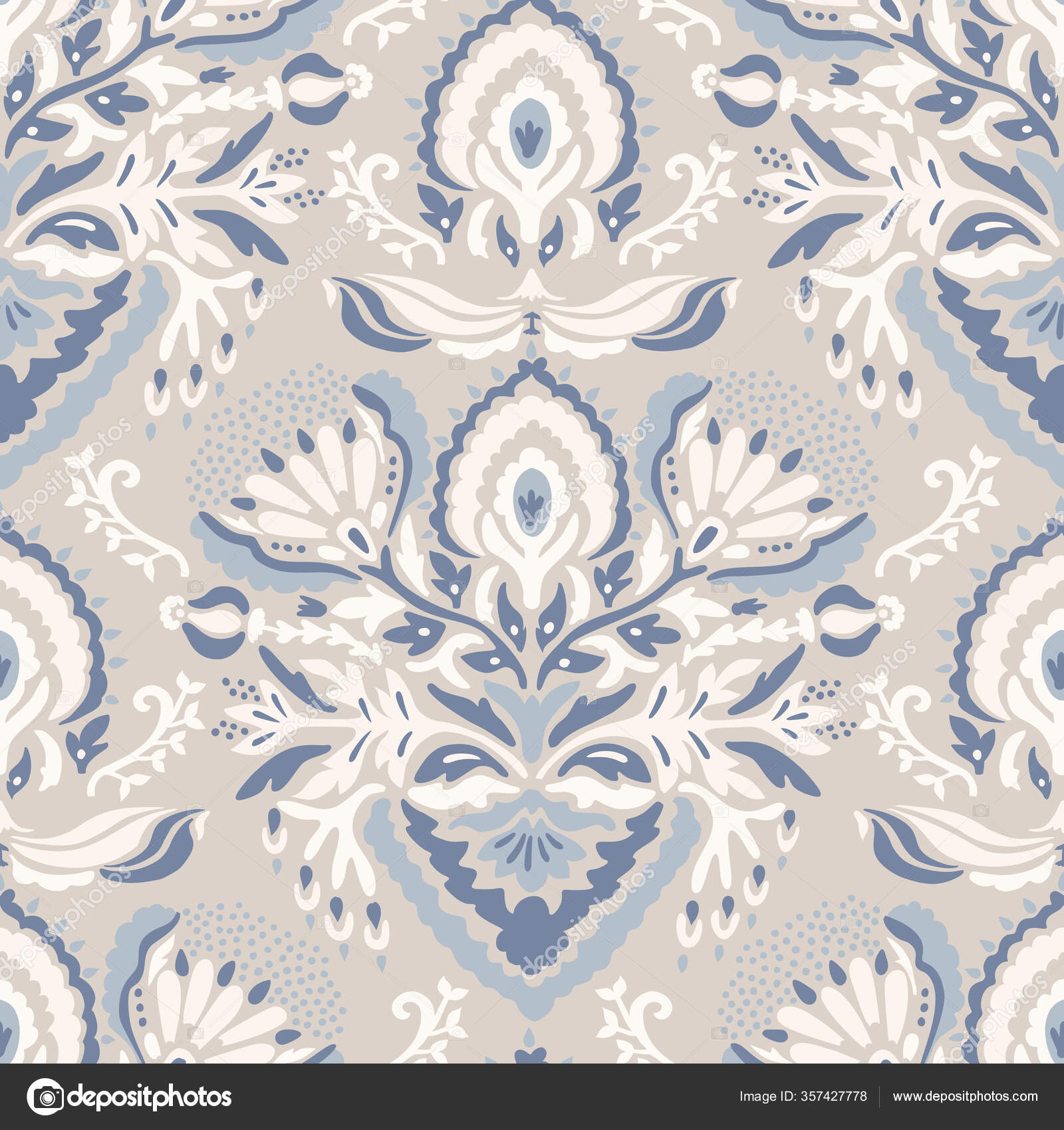 Francês blu shabby chique damasco fundo textura vetor. Padrão sem costura  antigo coração azul branco. Mão desenhado floral interior papel de parede  casa decoração swatch. Medalhão barroco clássico por toda a impressão, image size:1600x1700