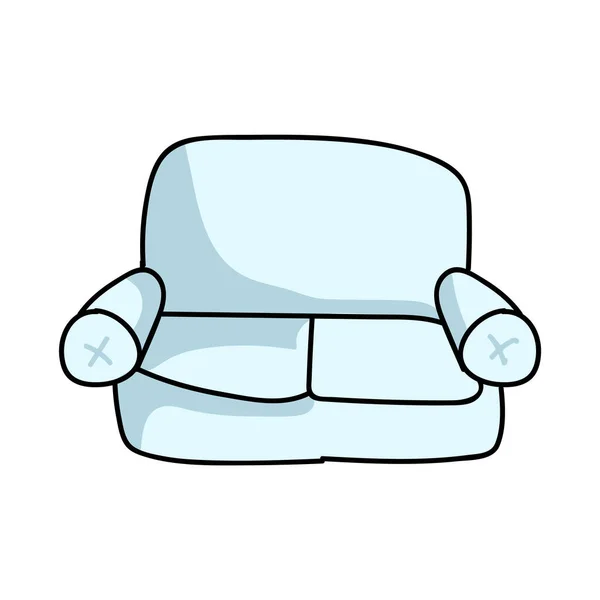 Aranyos rajzfilm lounge kanapé háztartási bútorok vektor előfizetői. Otthoni dekoráció nappali ülőgarnitúra az élet kényelmét illusztrálja. Stilizált kézzel rajzolt relaxációs grafika. Elszigetelt ülés EPS 10. — Stock Vector