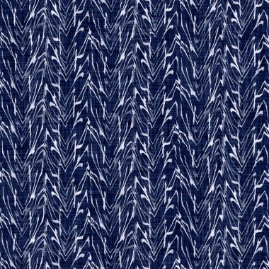 İndigo mavisi örülmüş boro pamuk boyanmış doku arka planı. Kusursuz Japonlar batik numunelerini tekrarlıyor. Çizgili sıkıntılı kravat boyası beyazlatıcısı. Asya füzyon izin veren kimono tekstili. Giysi izi.