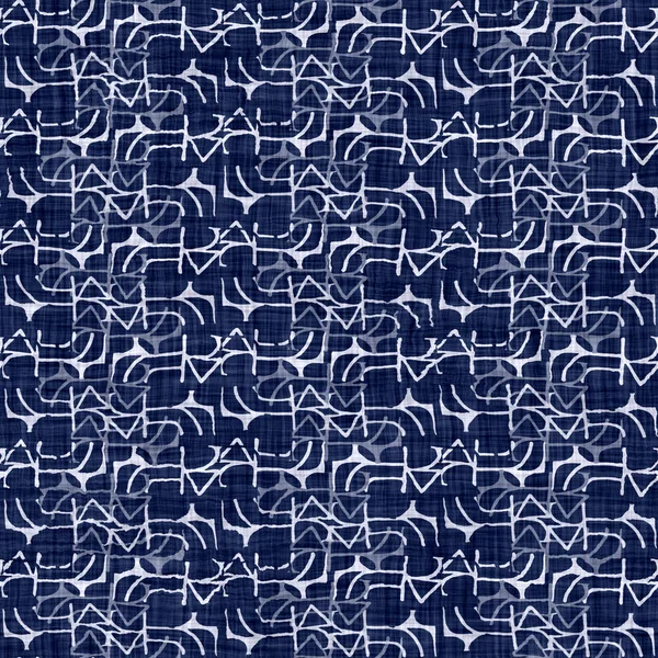 인디고 블루 (Indigo blue) 는 보로 솜을 짜서 텍스처 배경을 만든다. 바다없는 일본놈들은 바틱 패턴 감시를 반복 한다. 불규칙 한 마크가 손상 된 타이 염색 표백제. 아시아 의 allover 기모노 직물. 쓸모없는 천인 쇄 — 스톡 사진