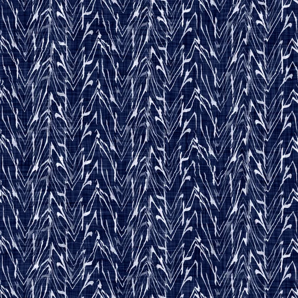 Indigo blu tessuto boro cotone tinto effetto texture sfondo. Senza soluzione di continuità giapponese ripetizione batik modello campione. Candeggina di tintura per cravatta striata. Fusione asiatica all over kimono tessile. Stampa panno indossato — Foto Stock