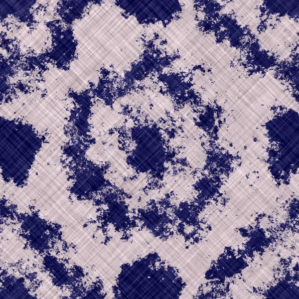 Indigo blauw geweven boro katoen geverfd effect textuur achtergrond. Naadloze Japanners herhalen batik patroon staal. Gerimpelde stropdas kleurstof bleekmiddel. Aziatische fusie allover kimono textiel. Bedrukte weefsels — Stockfoto