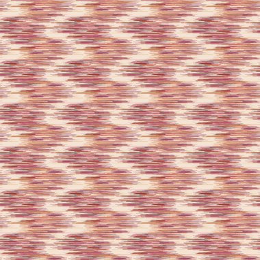 Baharat rengi, marl ikat zig zag dokusu arka planı. Dikey çizgili sahte dokuma kumaş. Kusursuz soyut vektör deseni tasarımı. Tekstil etkisi için kırmızı melanj uzay boyası