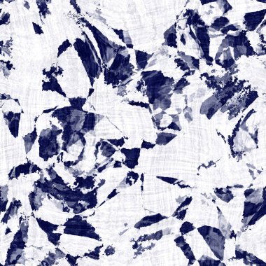 İndigo mavisi örülmüş boro pamuk boyanmış doku arka planı. Kusursuz Japonlar batik numunelerini tekrarlıyor. Buruşmuş kravatlı, boyalı çamaşır suyu. Asya füzyon izin veren kimono tekstili. Giysi izi.