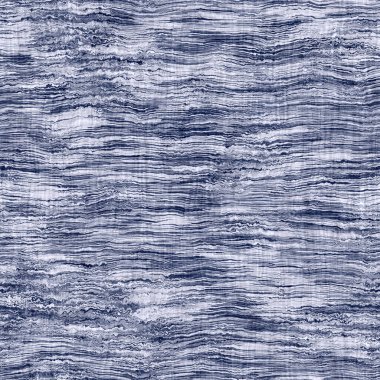 İndigo mavisi örülmüş boro pamuk boyanmış doku arka planı. Kusursuz Japonlar batik numunelerini tekrarlıyor. Buruşmuş kravatlı, boyalı çamaşır suyu. Asya füzyon izin veren kimono tekstili. Giysi izi.
