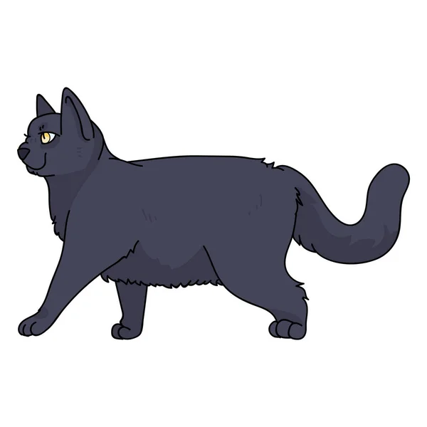 Netter Cartoon Britische Kurzhaarkatze Vektor Cliparts. Rasse Pedigree Kitty für Katzenliebhaber. Reinrassiges Hauskätzchen als Maskottchen für die Tierstube. Isolierte Katzenhauskatze. EPS 10. — Stockvektor