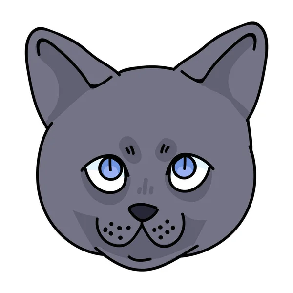 귀여운 영국 쇼트어 키튼은 벡터 부분을 마주 보고 있다. 페디 그레 키티는 고양이 애호가들을 위한 품종이다. 애완 동물 보육원의 마스코트를 키우는 애완 고양이. 고립된 고양이 과의 가정. EPS 10. — 스톡 벡터