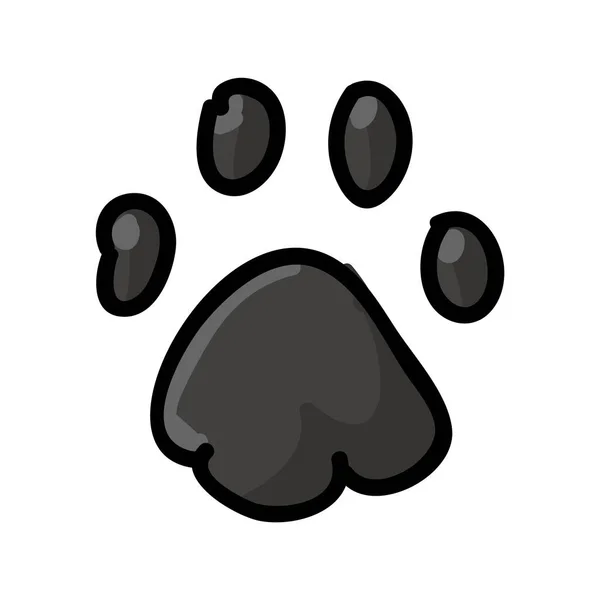 かわいい漫画グレーの犬の足と爪のプリントベクトルクリッパー。犬愛好家のための野生動物の足のプリント。様式化された楽しい子供の自然歩道。イラストマーク。孤立した歩く印刷物。EPS 10. — ストックベクタ