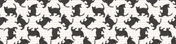 Niedliche Karikatur Bombay Katze nahtlosen Rand Muster. Pedigree Kitty züchten häusliche Kitty Hintergrund. Katzenliebhaber asiatischer reinrassiger Washi-Schleife. Feline EPS 10 trimmen. — Stockvektor