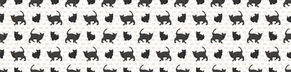 Desenhos animados bonitos Bombaim gato e gatinho padrão de borda sem costura. Pedigree raça doméstico kitty fundo. Amante de gato Fita washi de raça pura asiática. Guarnição de EPS 10 felino . —  Vetores de Stock