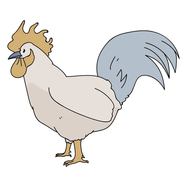 Bonito francês fazenda cockerel vetor clipart. Aves de capoeira de estilo rústico desenhadas à mão. Ilustração de estilo de país de frango para gráfico de fazenda EPS 10 . — Vetor de Stock