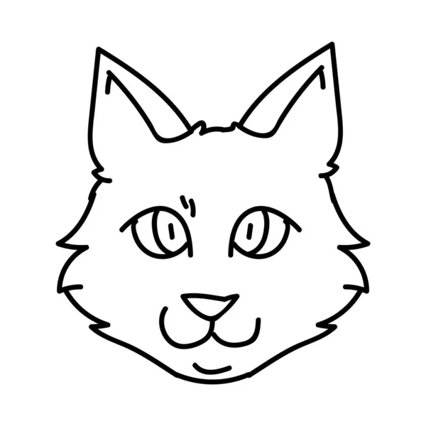 Lindo dibujo animado munchkin gatito cara lineal vector clipart. Cría de gatitos pedigrí para los amantes del gato. Gatito doméstico gris de pura raza para mascotas monocromáticas ilustración de salón mascota. Aislado felino housecat . — Vector de stock