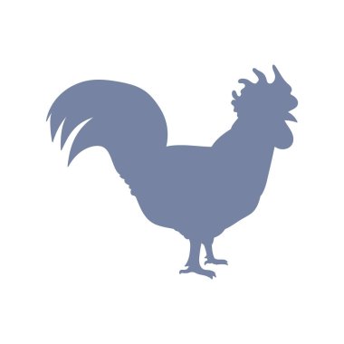 Şirin Fransız çiftlik evi horoz silueti vektör clipart. El yapımı kırsal kümes hayvanları. Çiftlik grafikleri için tavuk ülke tarzı illüstrasyon EPS 10. 