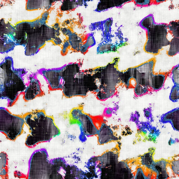 シームレス鮮やかな虹色の質感を描いた。大胆な一次色の芸術的背景。洗浄クレヨンスクリブル不完全なブラシストロークパターン。面白いカラフルな子供のような抽象的な。楽しい子供アート｜print. — ストック写真