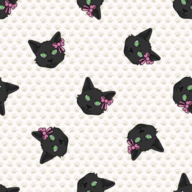 Pembe pembemsi vektör desenli şirin çizgi film Bombay kedi suratı. Soylu kedicik, evcil kedi soyundan geliyor. Kedi sever siyah Asyalı safkan her yerde parmak izi var. Kedi EPS 10. 