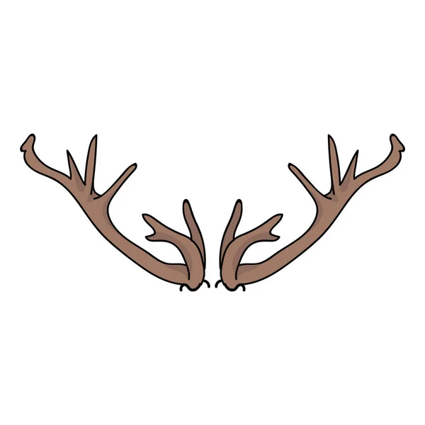 Veado chifre vetor clipart. Floresta floresta caveira cor plana ilustração. Mão desenhada floresta animal chifre doodle estilo. Para gráfico floresta, natureza rústica ingênuo . — Vetor de Stock