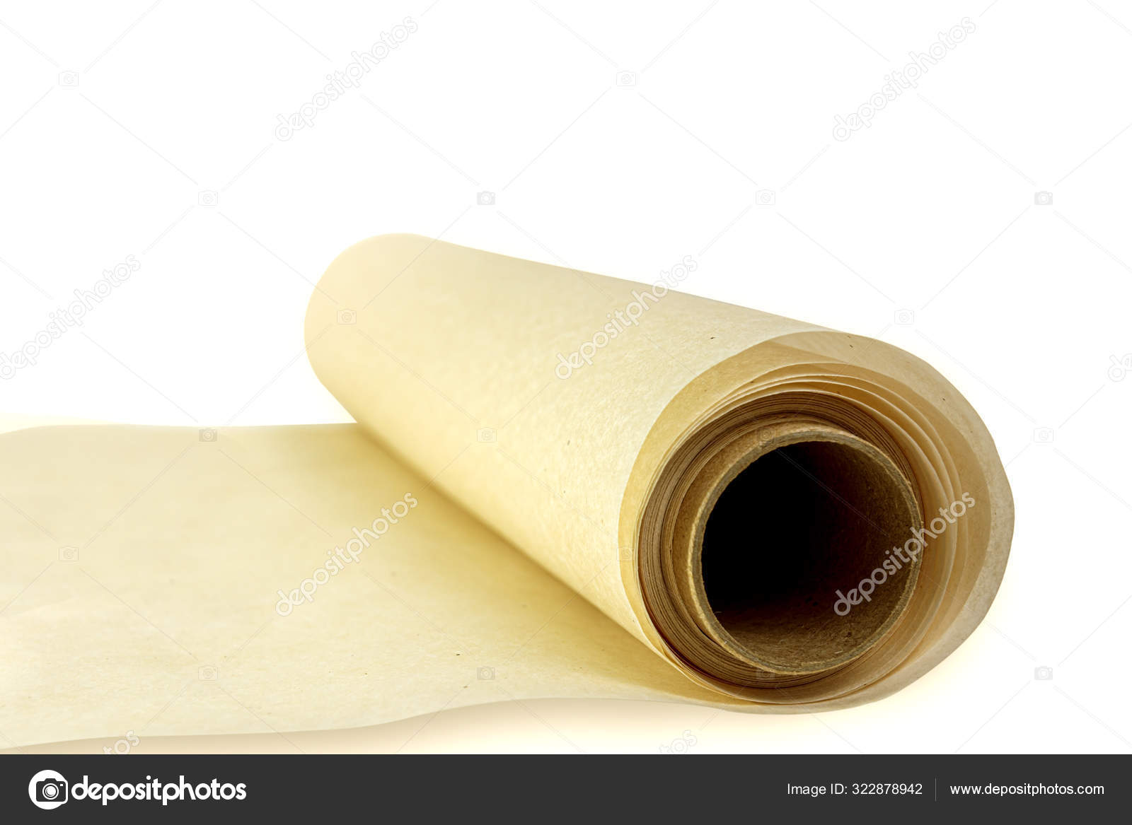 Rolle Backpapier Aus Pergament Isoliert Auf Weissem Hintergrund Seitenansicht Stockfotografie Lizenzfreie Fotos C Dipnik 322878942 Depositphotos