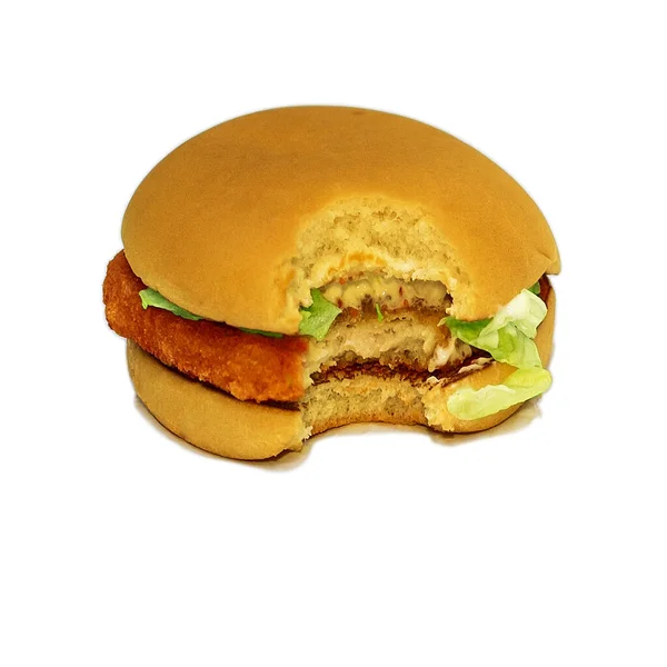 Beyaz arka planda izole edilmiş sandviç. konsept: fast food. — Stok fotoğraf