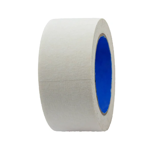 Paper tape, masking tape isolated on white background. Adhesive, paper tape to protect surfaces from damage.