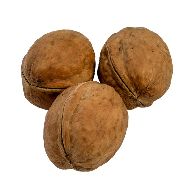 Ripe walnuts isolated on a white background. Image for the project and design. — Stockfoto