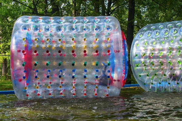 water inflatable attraction in the park