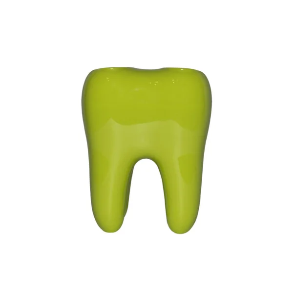Модель зеленого зуба ізольована на білому тлі. Об'єкт для вашого проекту або дизайну . — стокове фото