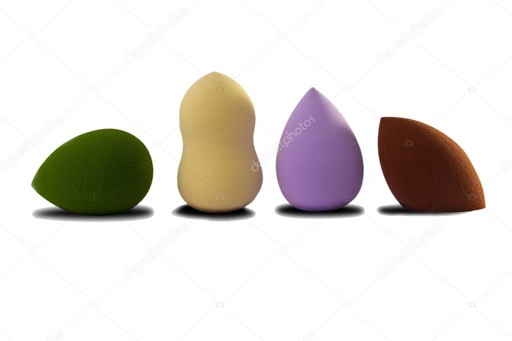 colored sponges for applying makeup. makeup sponges of different