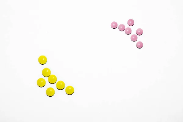 Tabletter Och Piller Vit Bakgrund — Stockfoto