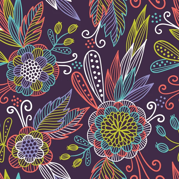 Seamless floral pattern. Vector floral background — Stock Vector