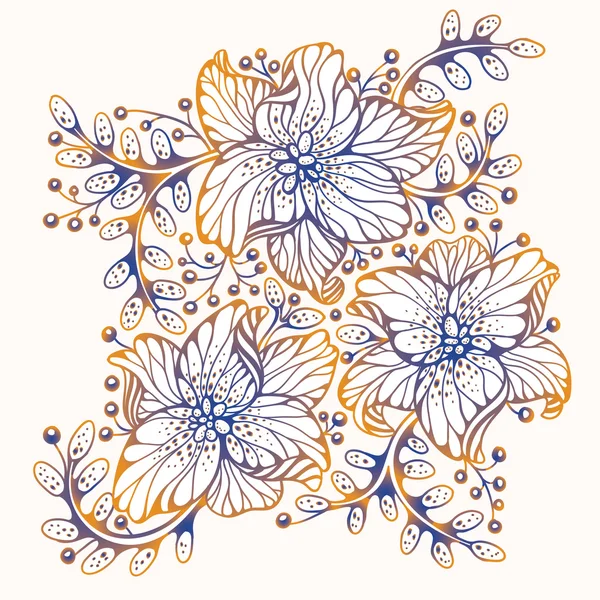 Conjunto de flores. ilustração vetorial — Vetor de Stock