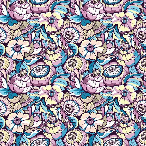 Colorful seamless floral pattern — Stock Vector