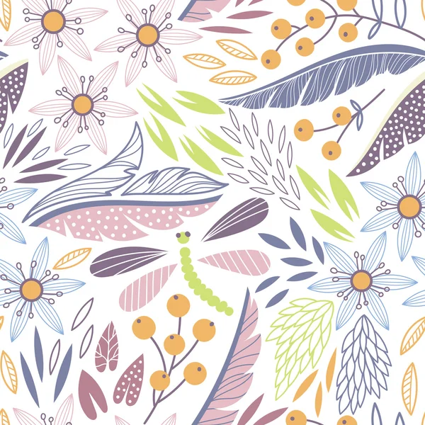 Vector bloemen naadloos patroon — Stockvector