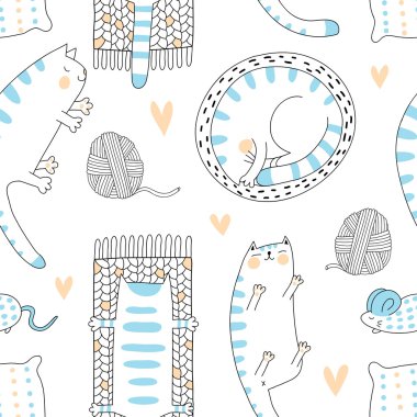 Tembel kedi seamless modeli