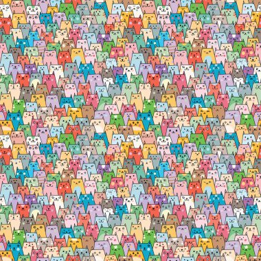 Kedi ile sorunsuz vektör desen