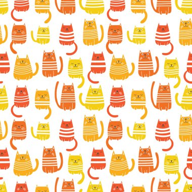 Turuncu kedi seamless modeli