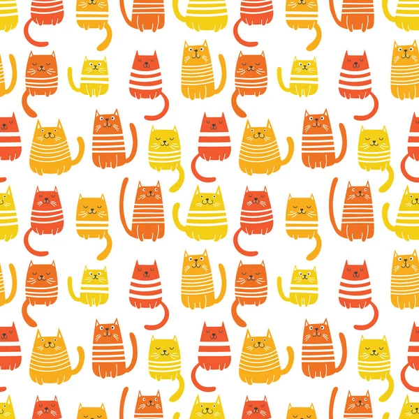 Narancssárga macskák zökkenőmentes minta — Stock Vector