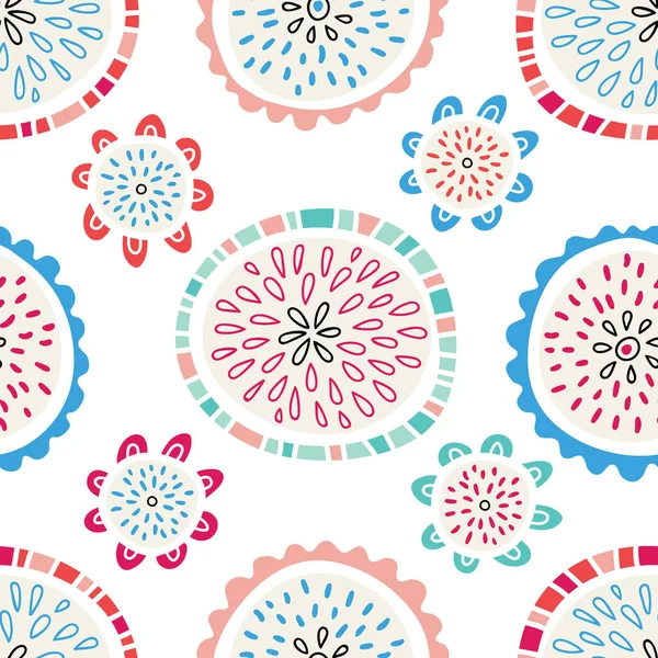 Patrón floral inconsútil colorido — Vector de stock