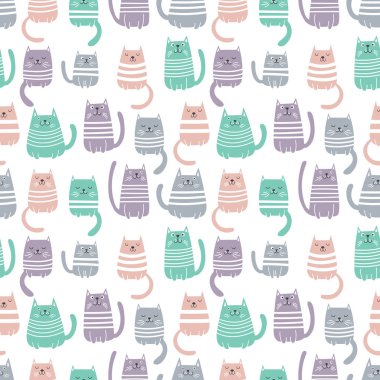 Kediler sorunsuz vektör desen