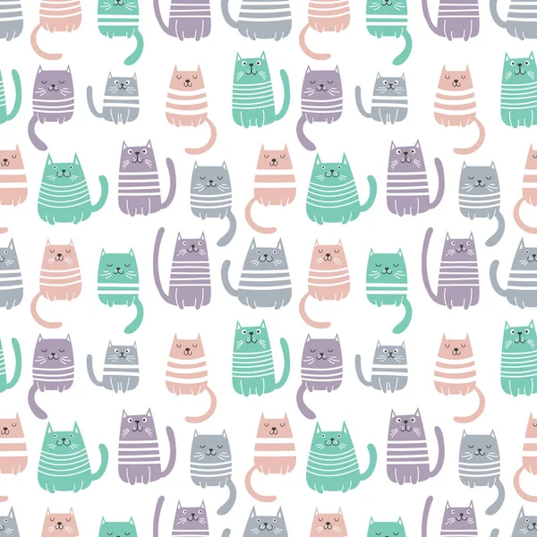 Cats seamless vector pattern — Stock Vector