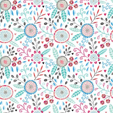 romantik çiçek seamless modeli