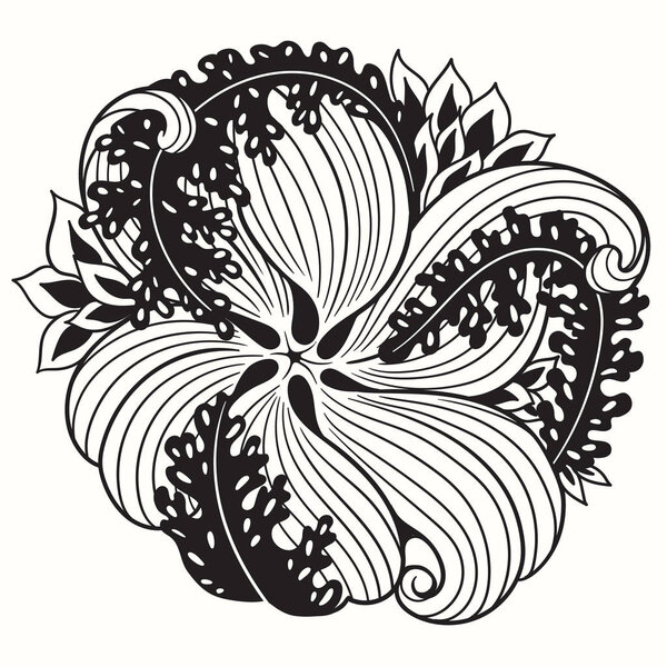 Round floral pattern. Vector background