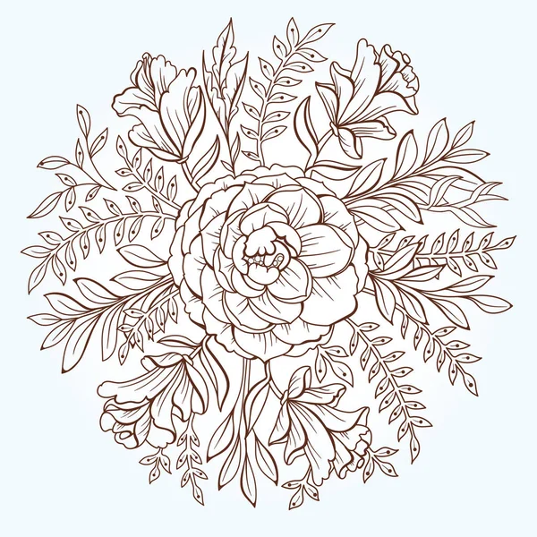 Motif floral rond. Fond vectoriel — Image vectorielle