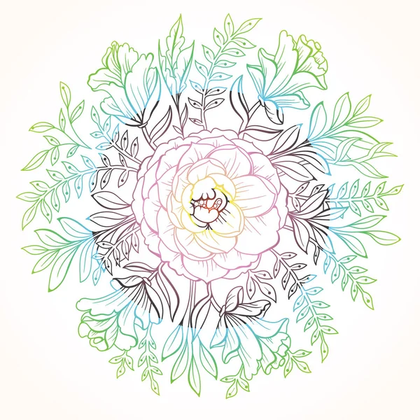 Modèle floral rond — Image vectorielle