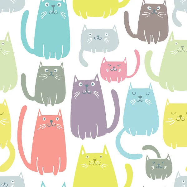 Cats seamless vector pattern — Stock Vector