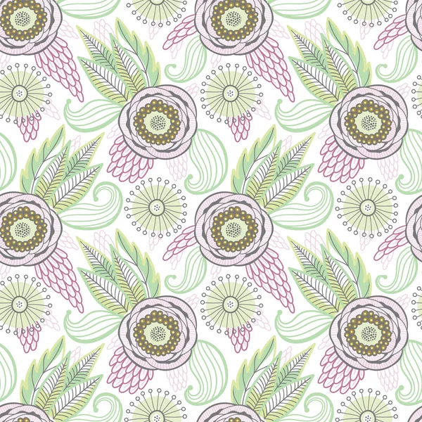 Motif floral vectoriel sans couture — Image vectorielle