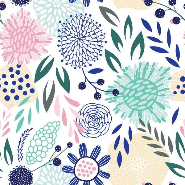 Padrão floral vetor sem costura Ilustrações De Stock Royalty-Free