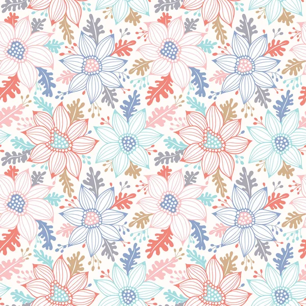 Colorful vector floral pattern — Stock Vector