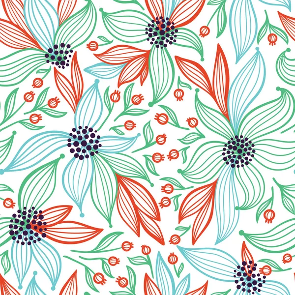 Vector colorido patrón floral — Vector de stock